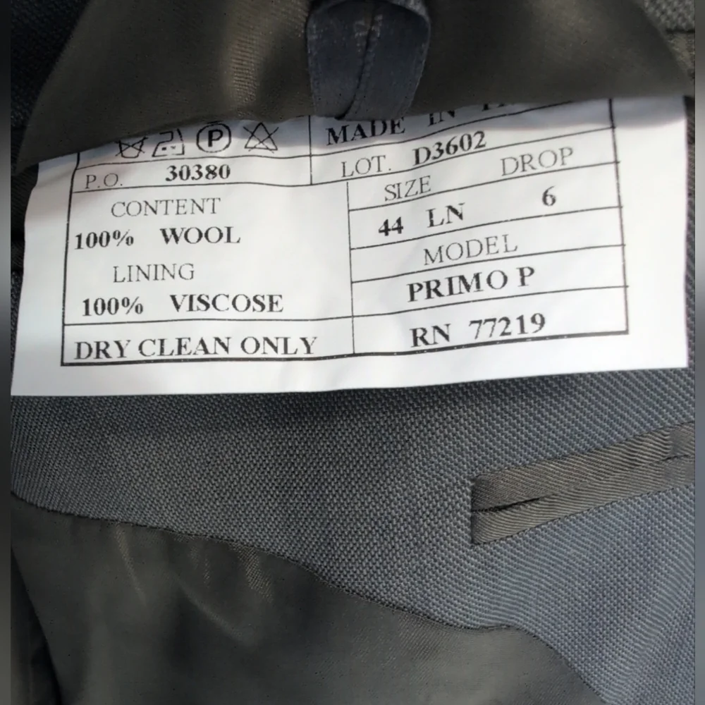 Pronto Uomo Mens Sz 44 LN Gray Green Wool 4 Button Blazer Suit Jacket Coat